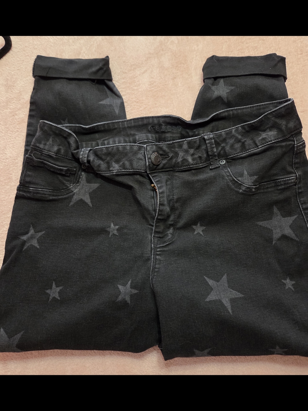 Maurices Black Star Print Skinny Jeans